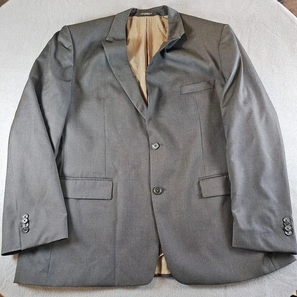 John Varvatos Mens Solid Black Blazer Size 48 R Sports Coat Jacket Big 100% Wool